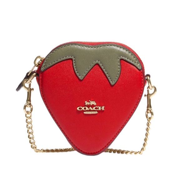 ❤️❤️❤️NeW coach strawberry coin case on a chain/Crossbody bag/wallet ❤️❤️❤️ - Picture 11 of 11